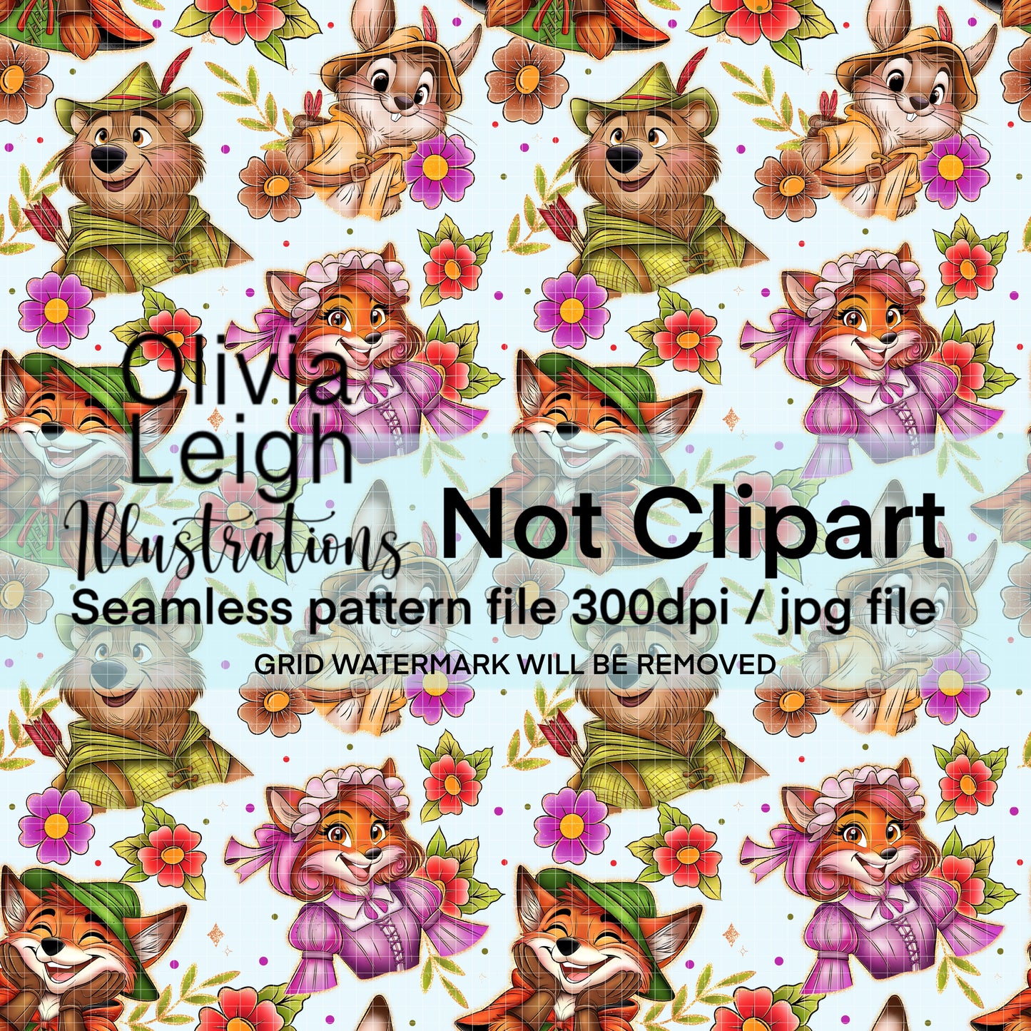 Cute Robin Friends Seamless Pattern