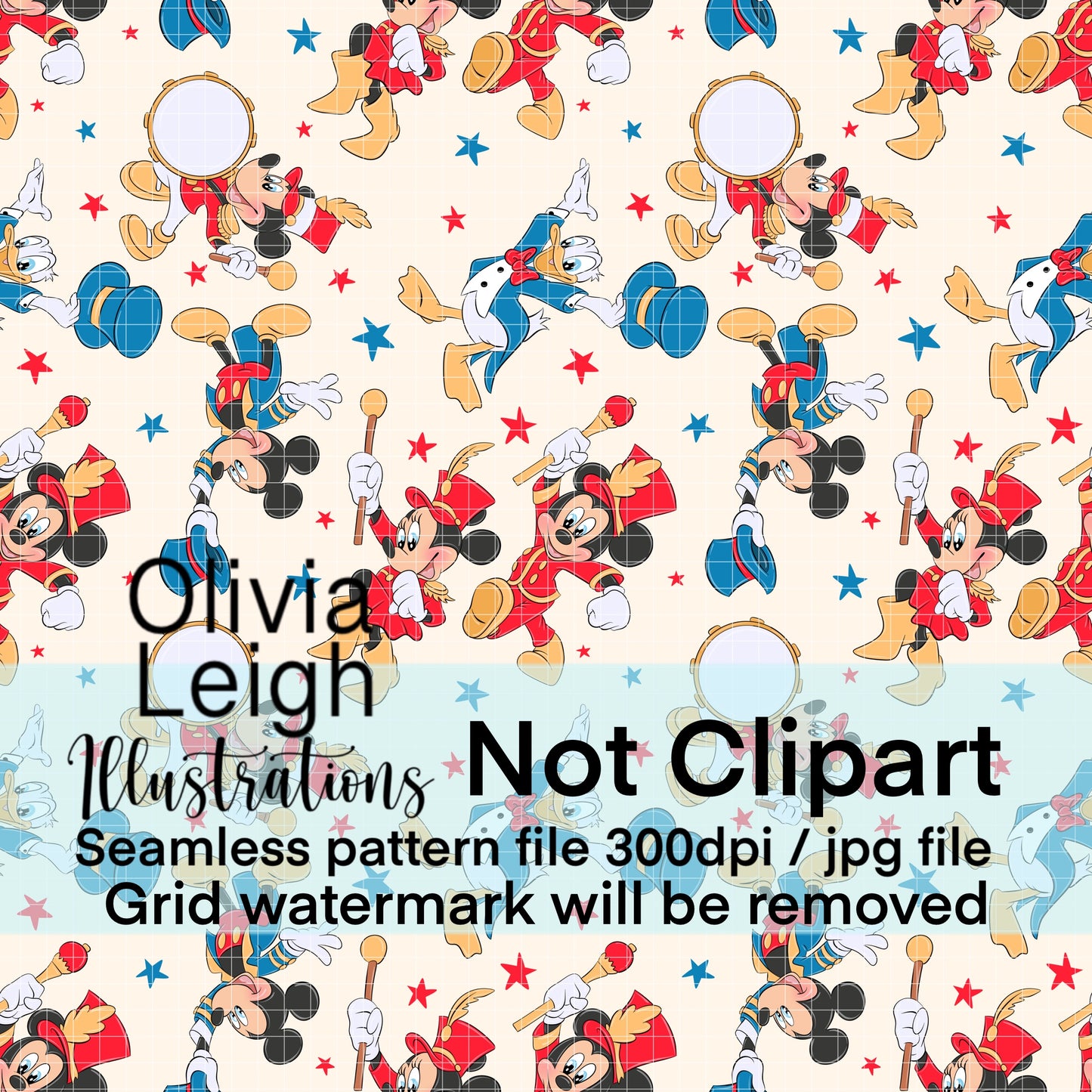 Mouse Circus Seamless Pattern