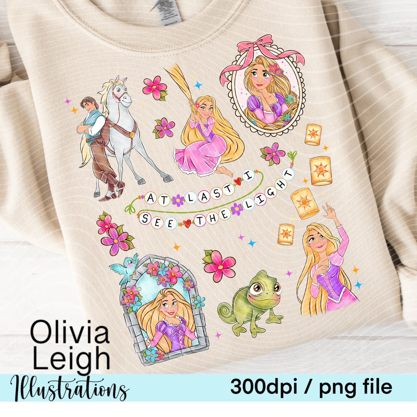 Princess R Tangled Frame Locket Shirt Design