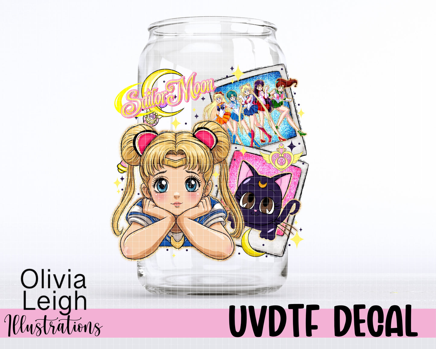Sailor Girl Cartoon Ready To Apply UvDtf Transfer