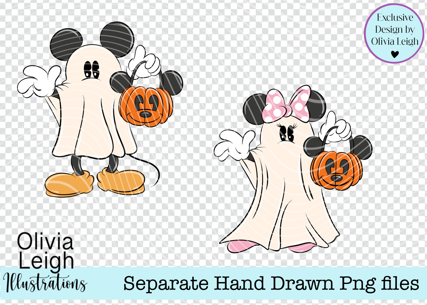 Mouse Halloween Ghosts set