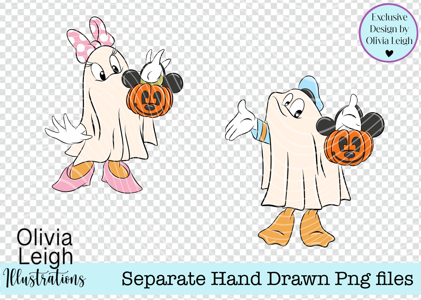 Mouse Halloween Ghosts set