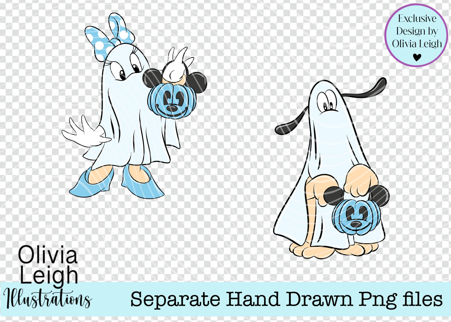 Mouse Halloween Ghosts set