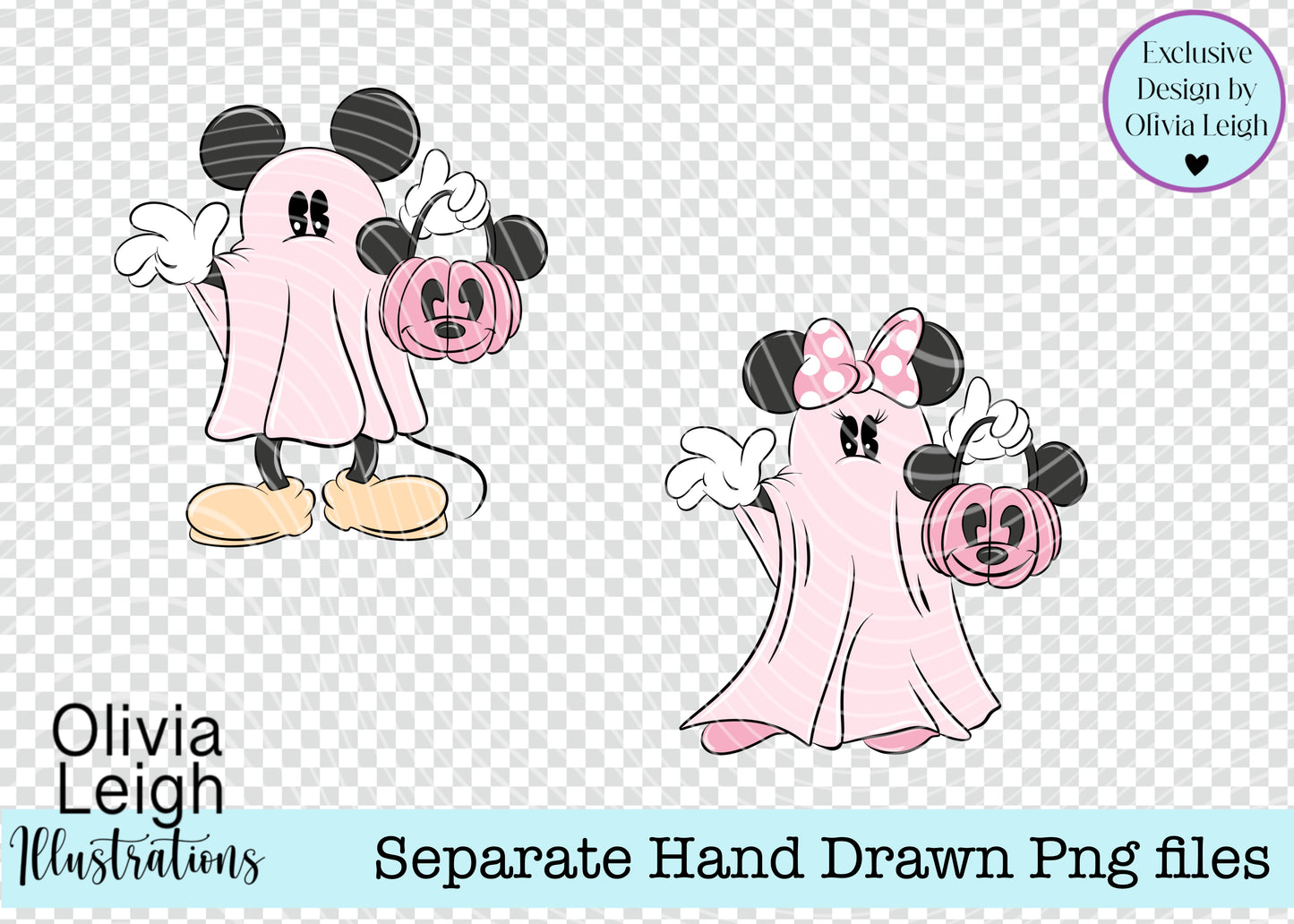 Mouse Halloween Ghosts set