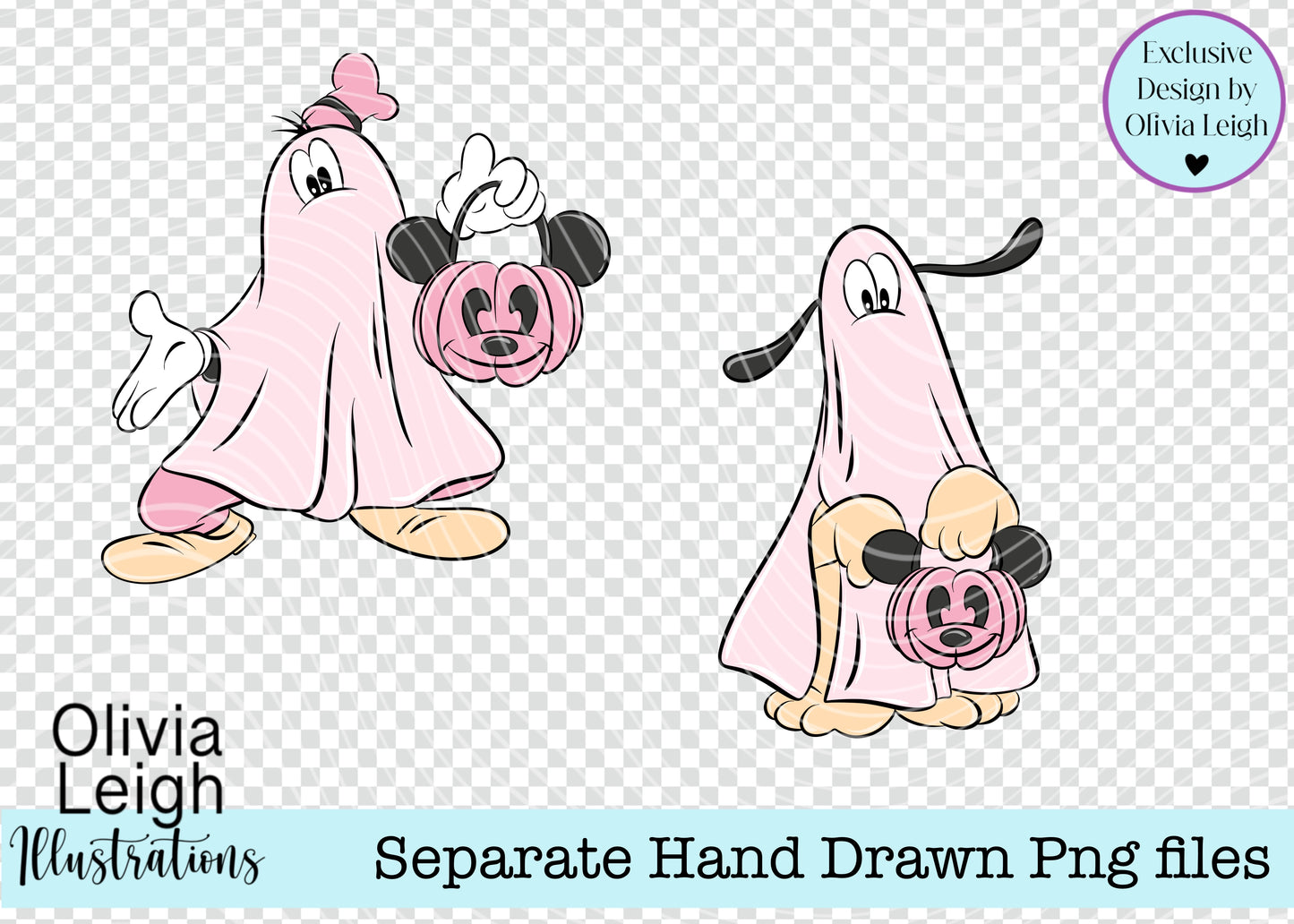 Mouse Halloween Ghosts set