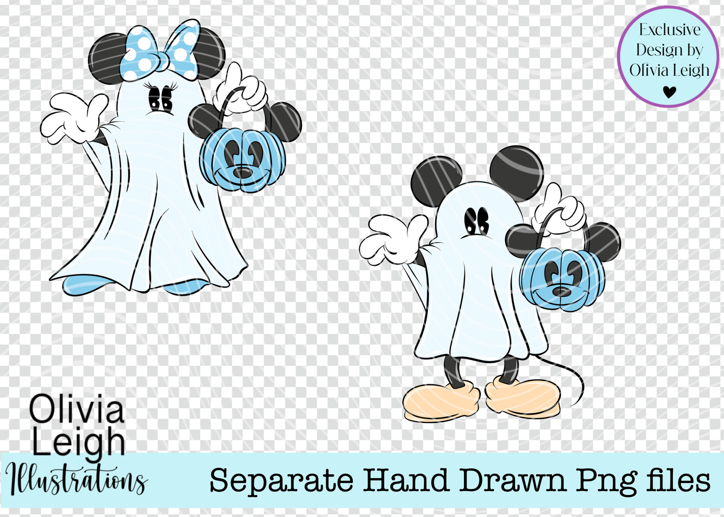 Mouse Halloween Ghosts set