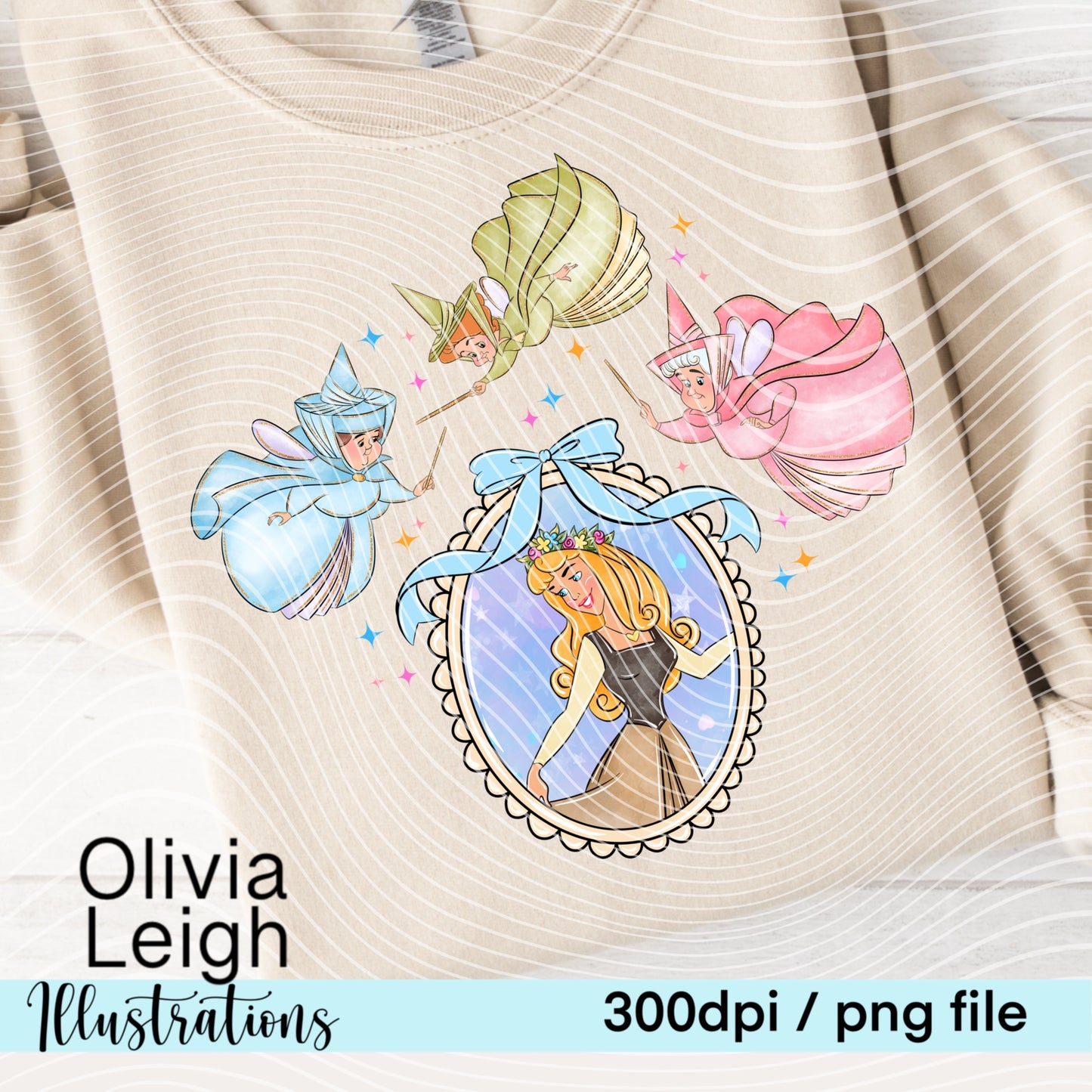 Sleepy Princess, Fairies Frame Shirt Design