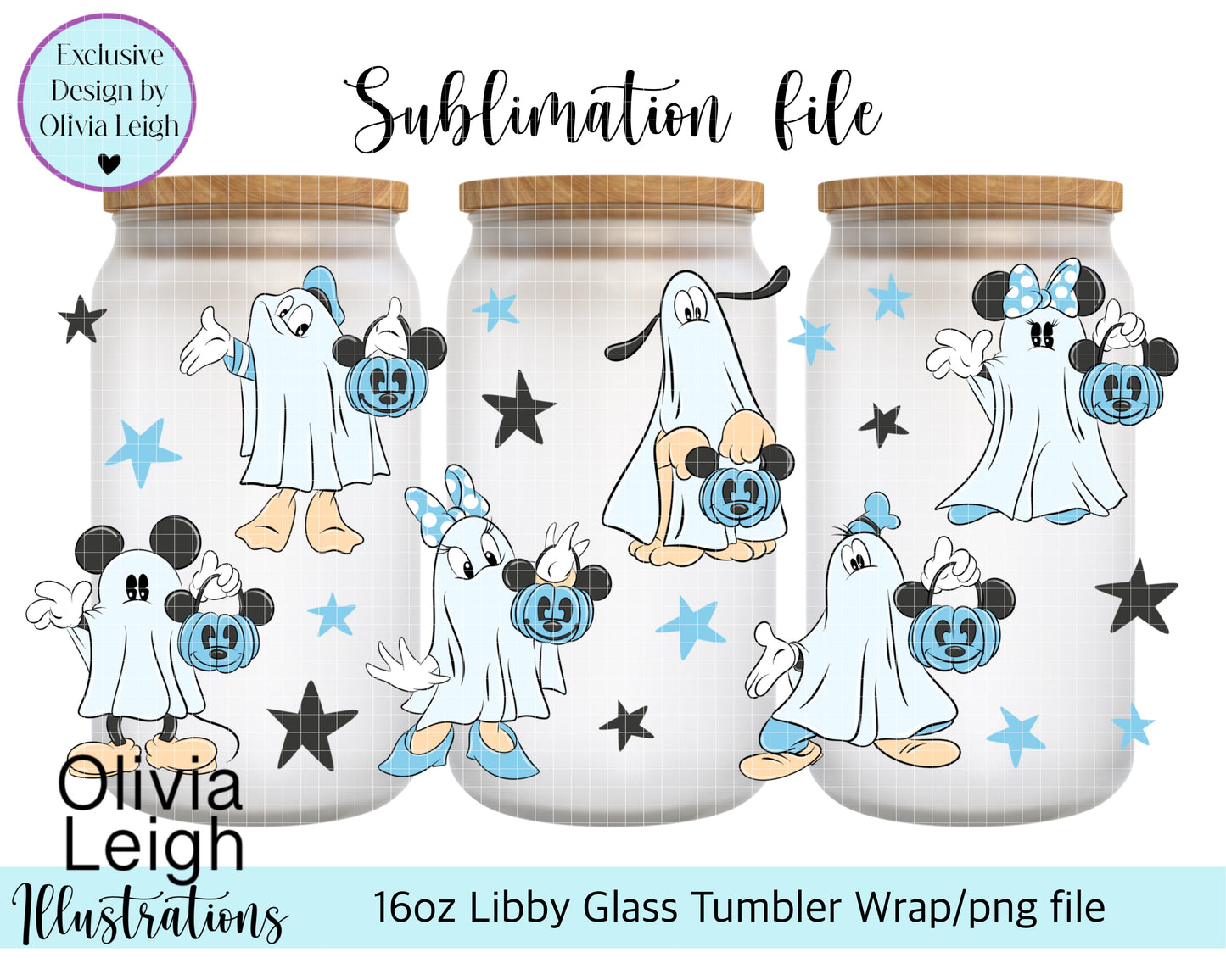 Mouse Ghosts Cartoon 16oz Wrap