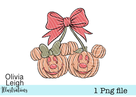 Mouse Pumpkin Cherries PNG