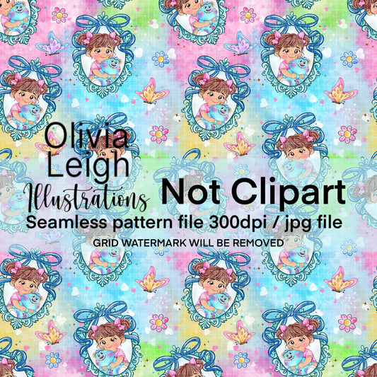 Monster Baby Seamless Pattern