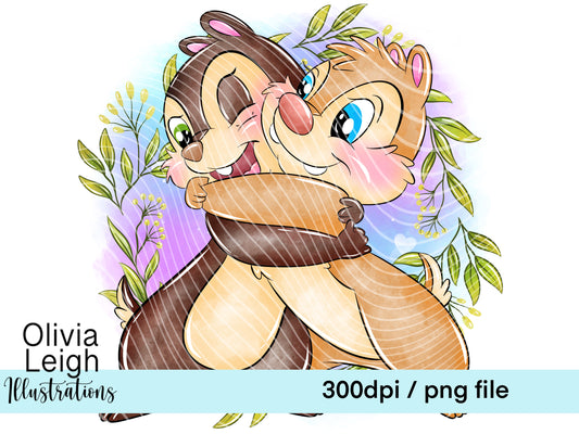 Chipmunk Floral Wreath