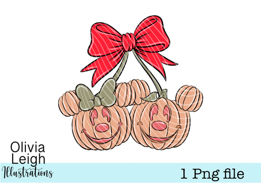 Mouse Pumpkin Cherries PNG