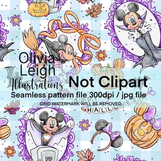 Mouse Halloween Seamless Pattern