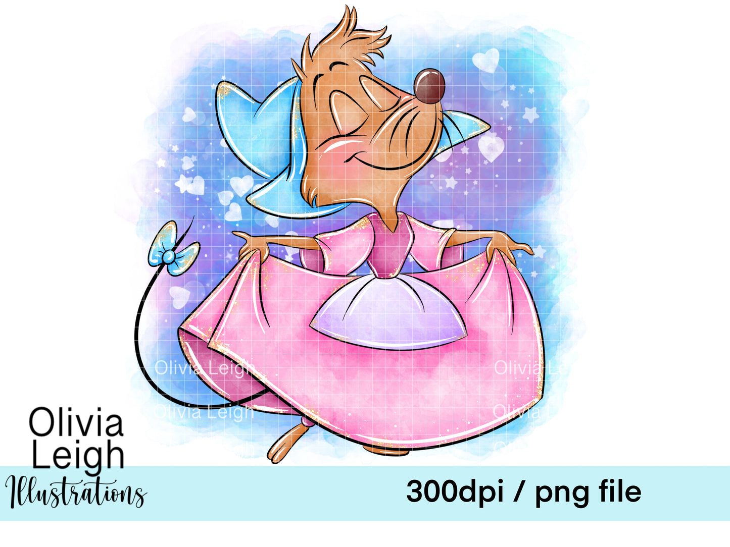 Princess Blue Mice Clipart