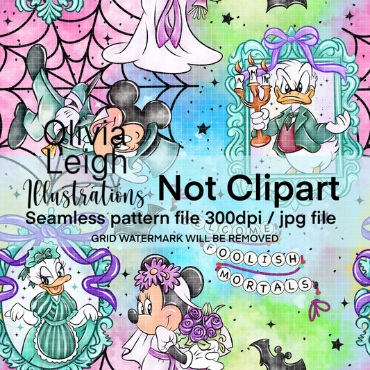 Mouse Halloween Seamless Pattern