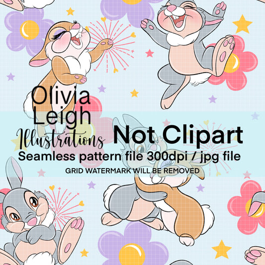 Cute Bunny Seamless Pattern
