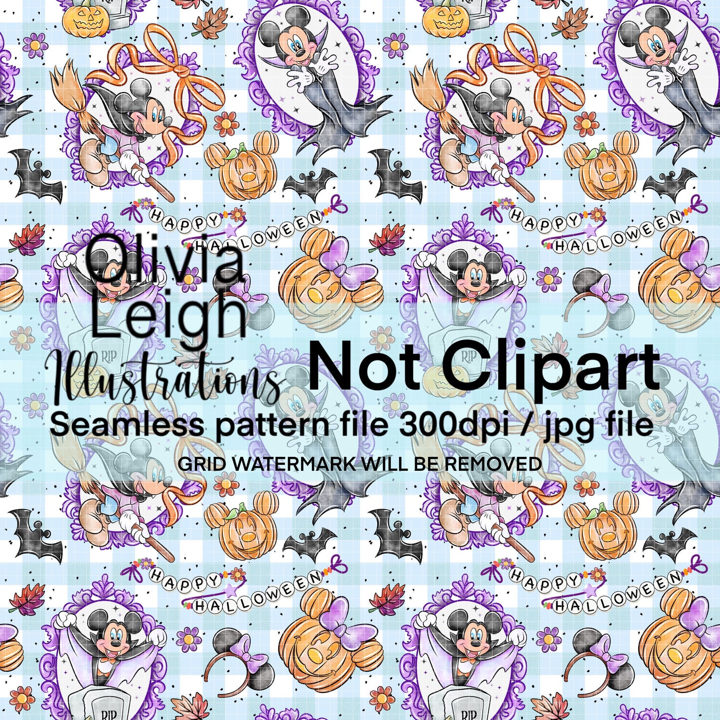Mouse Halloween Seamless Pattern