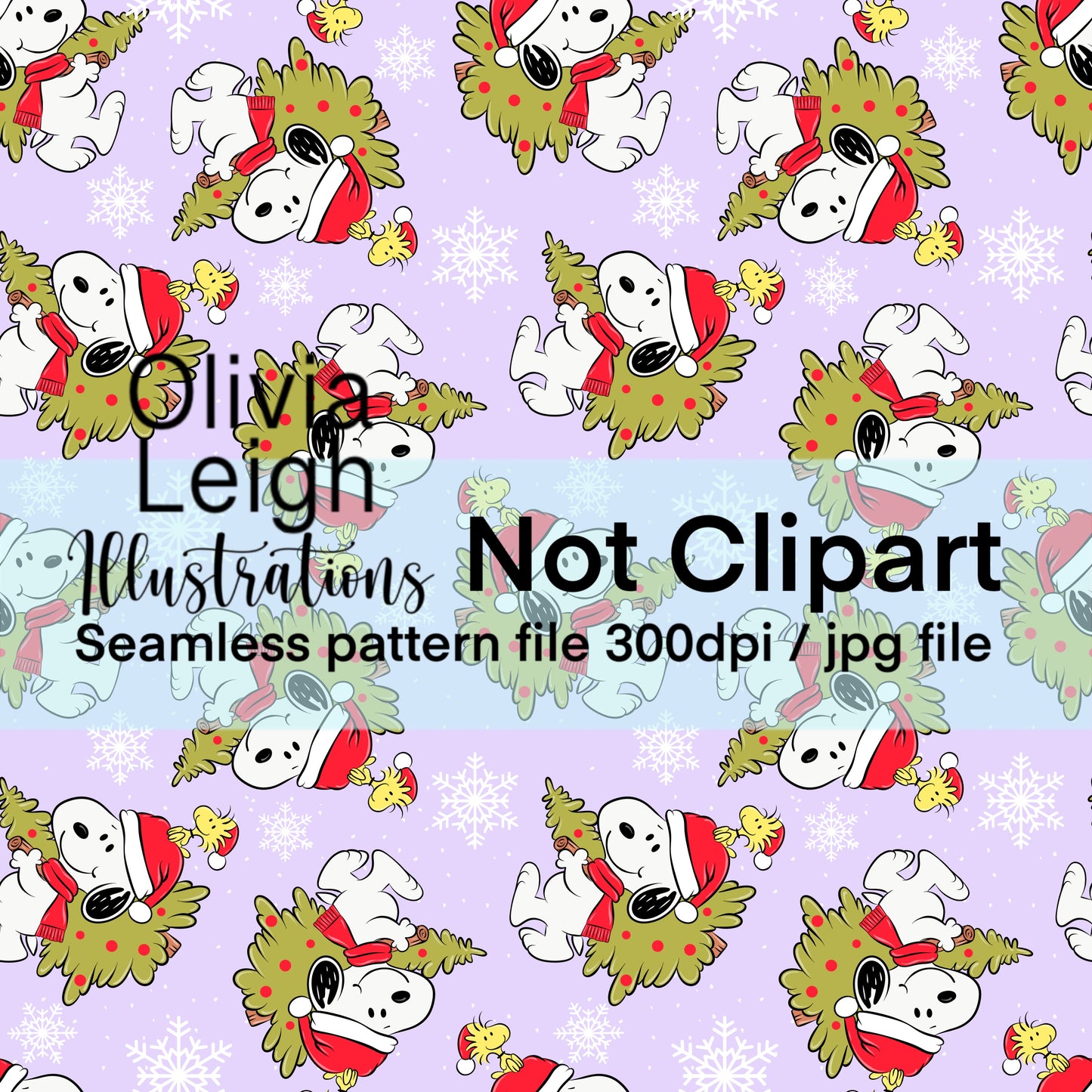 Peanuts Christmas Seamless Pattern