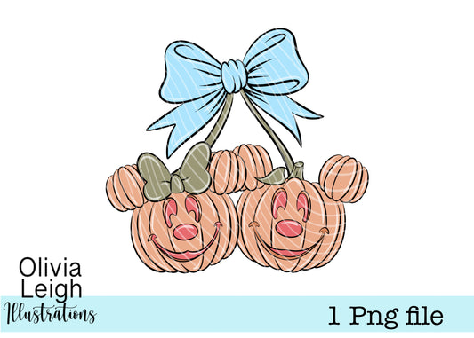 Mouse Pumpkin Cherries PNG