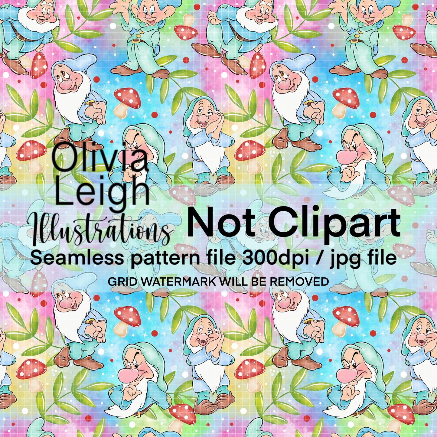 Princess Snow Friends Seamless Pattern