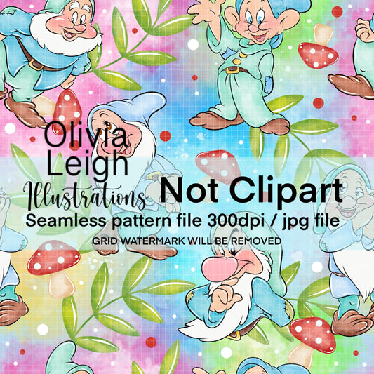 Princess Snow Friends Seamless Pattern