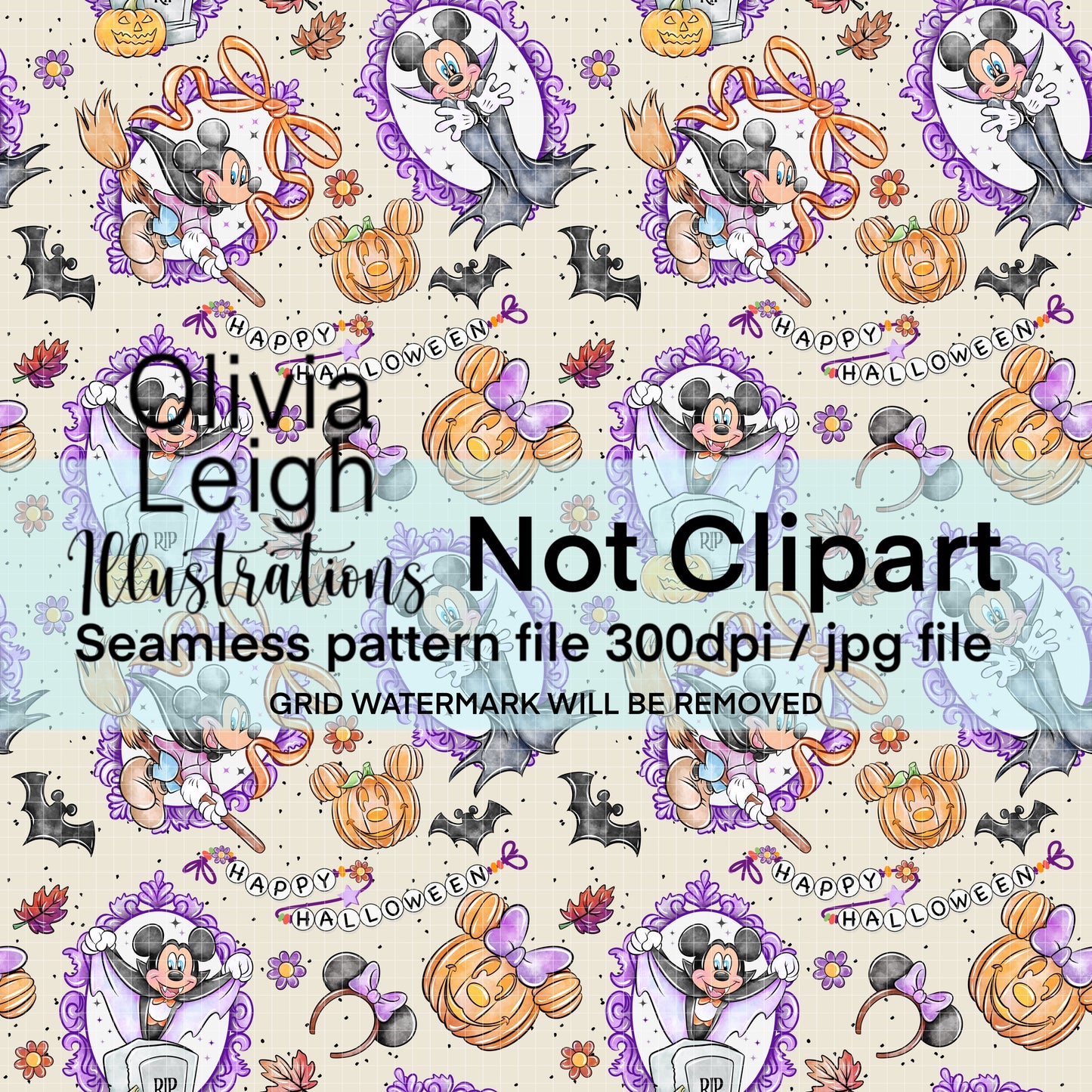 Mouse Halloween Seamless Pattern