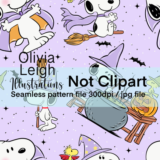 Peanuts Halloween Seamless Pattern