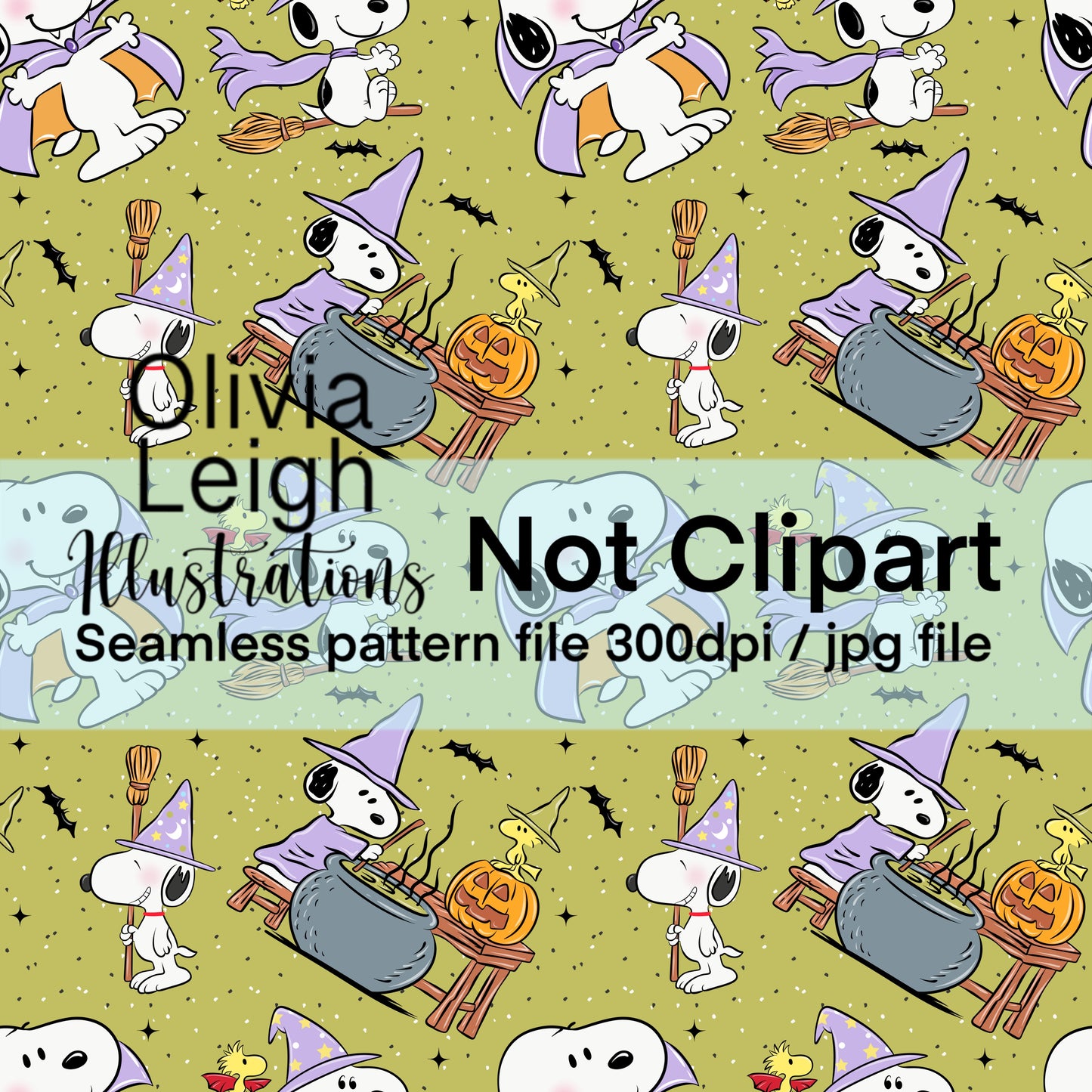 Peanuts Halloween Seamless Pattern