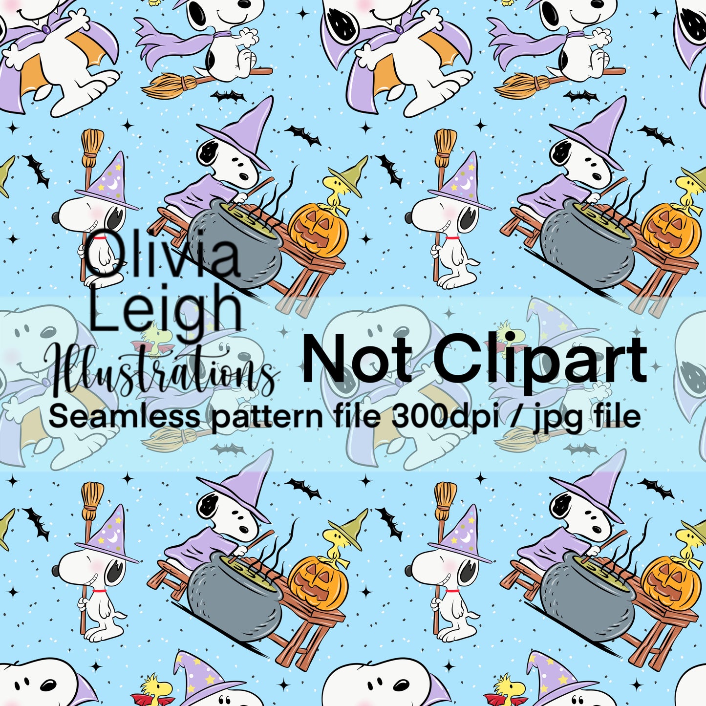 Peanuts Halloween Seamless Pattern