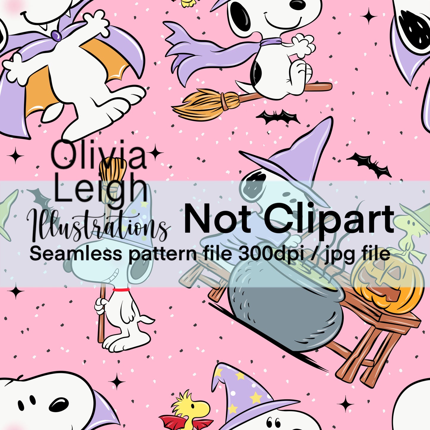 Peanuts Halloween Seamless Pattern
