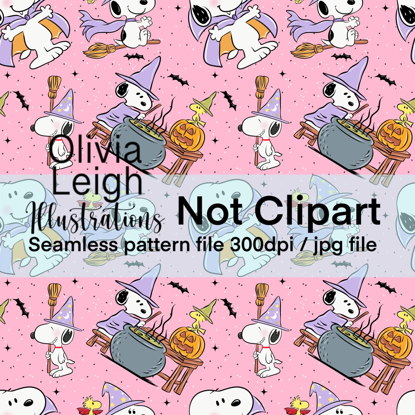 Peanuts Halloween Seamless Pattern