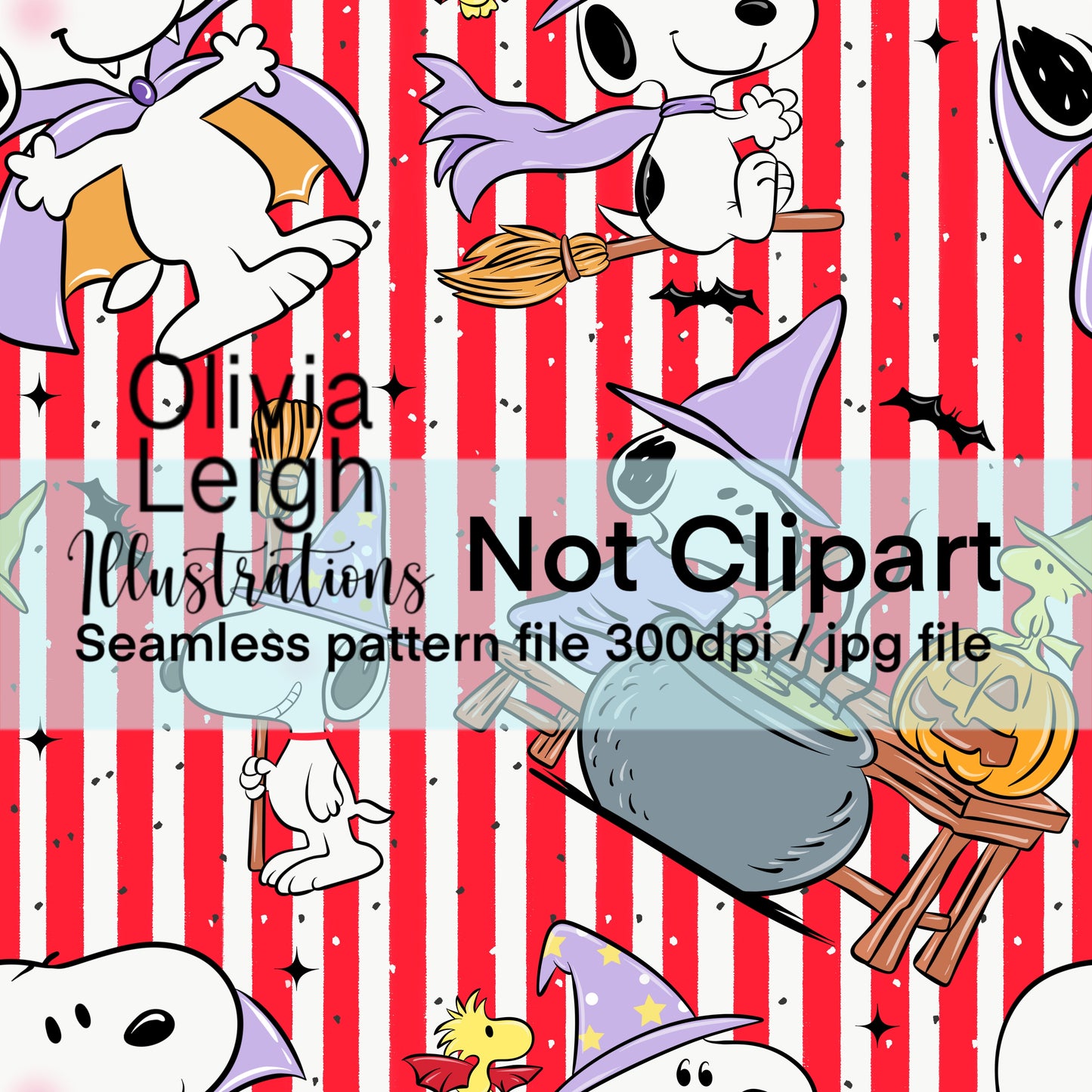 Peanuts Halloween Seamless Pattern