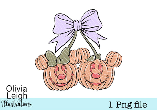 Mouse Pumpkin Cherries PNG