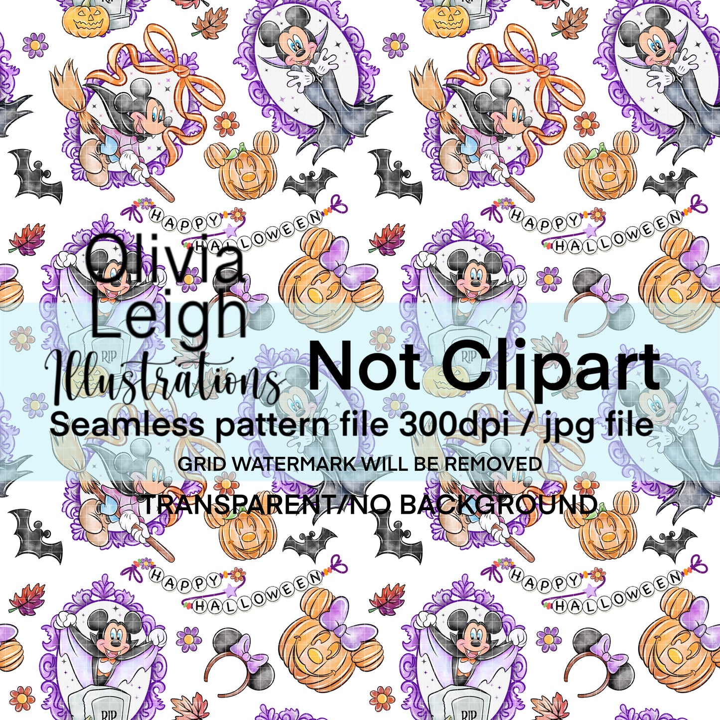 Mouse Halloween Seamless Pattern