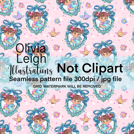 Monster Baby Seamless Pattern