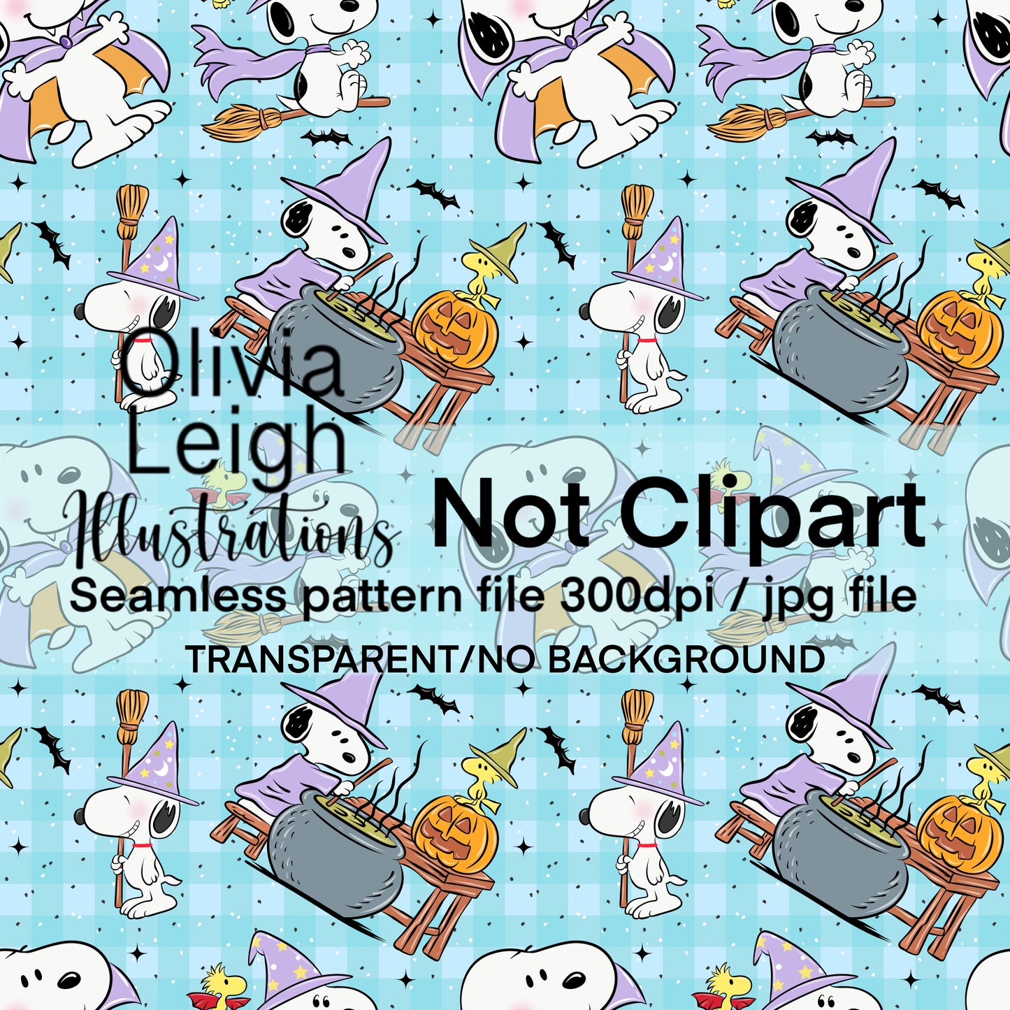 Peanuts Halloween Seamless Pattern