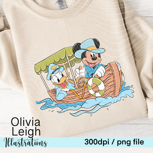 Mouse Friends Boat Ride Clipart