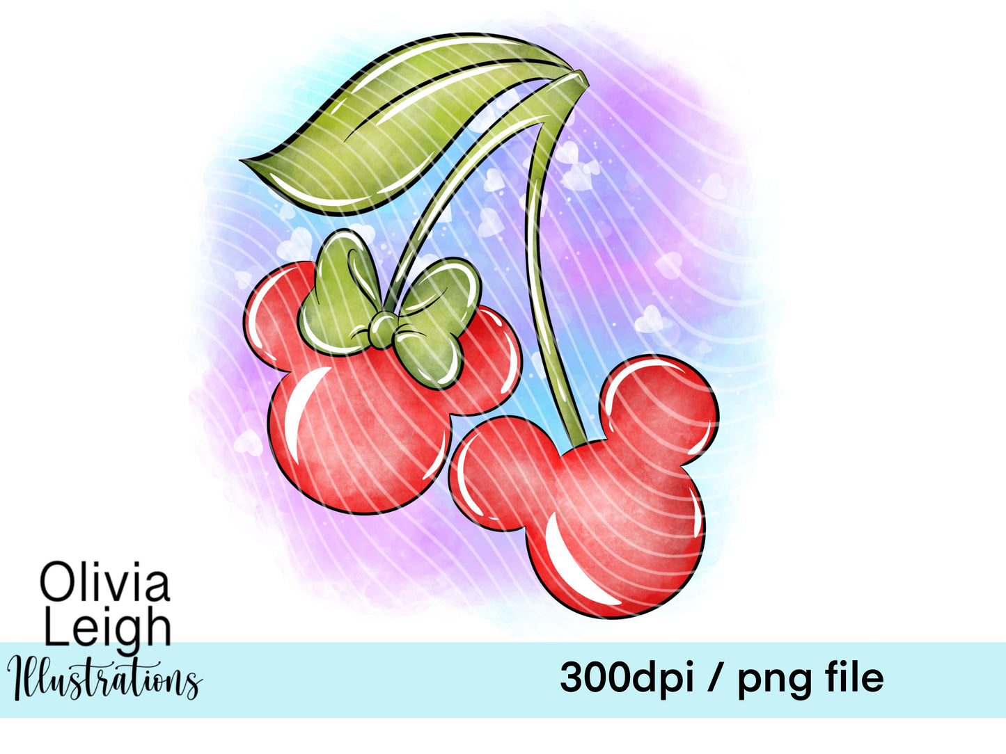 Mouse Cherries Valentine’s Day Clipart