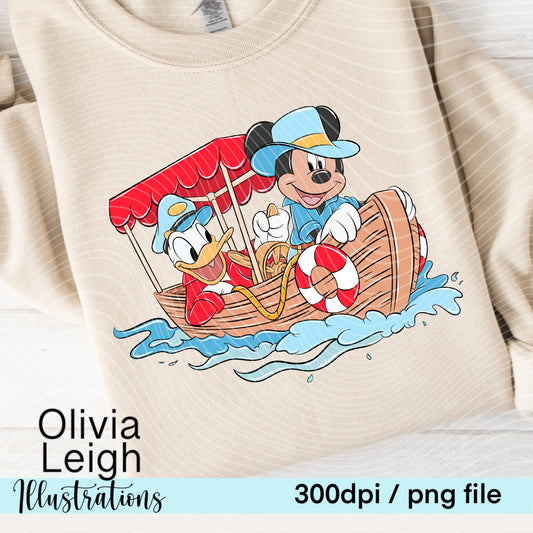 Mouse Friends Boat Ride Clipart