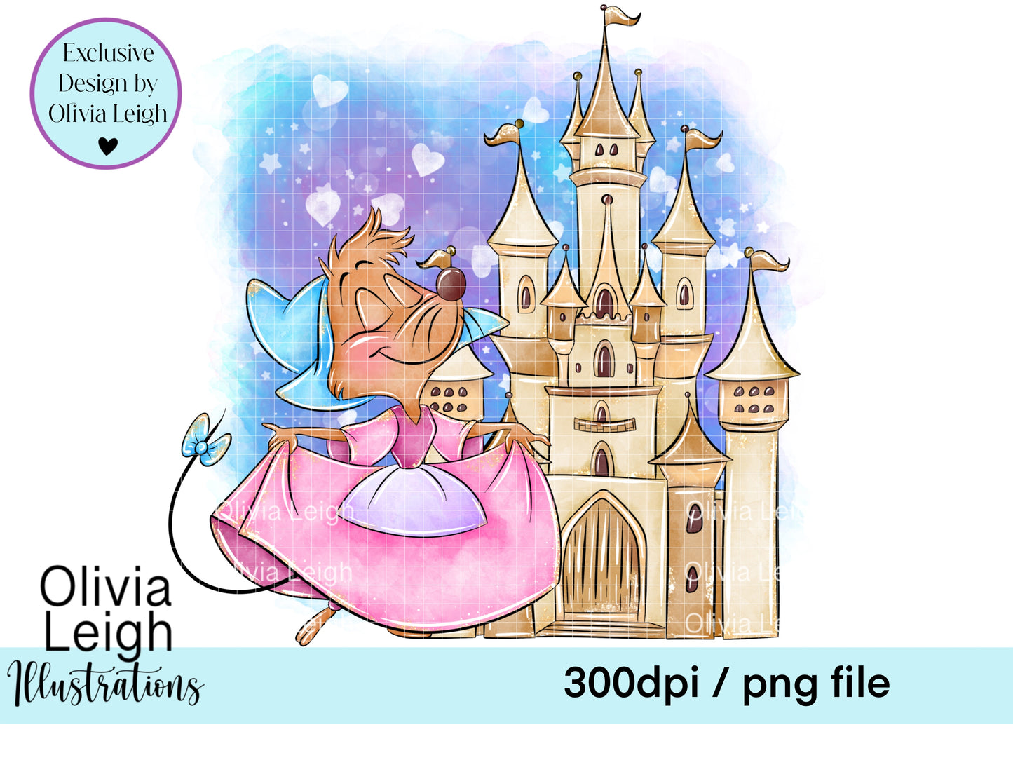 Princess Blue Mice Clipart