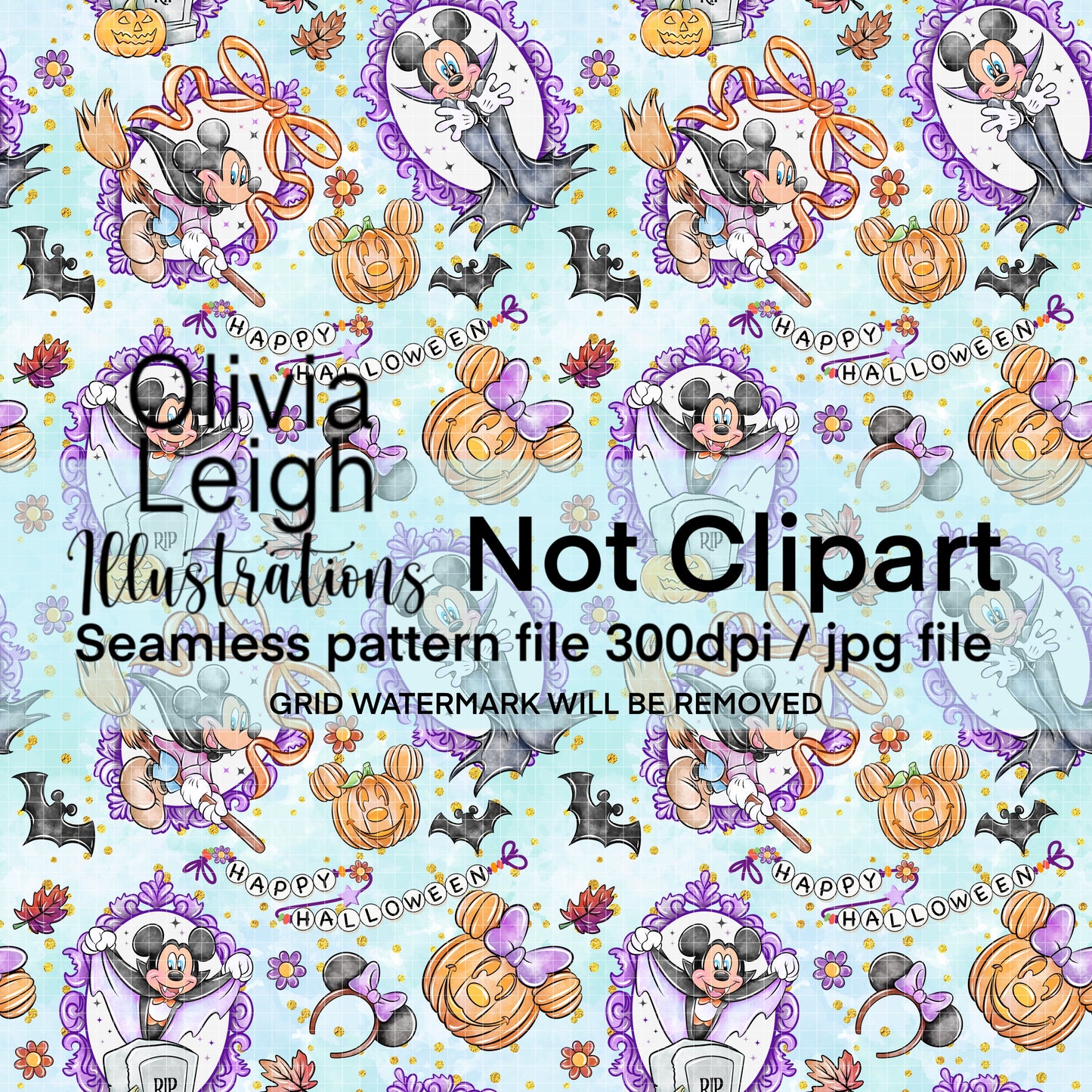 Mouse Halloween Seamless Pattern