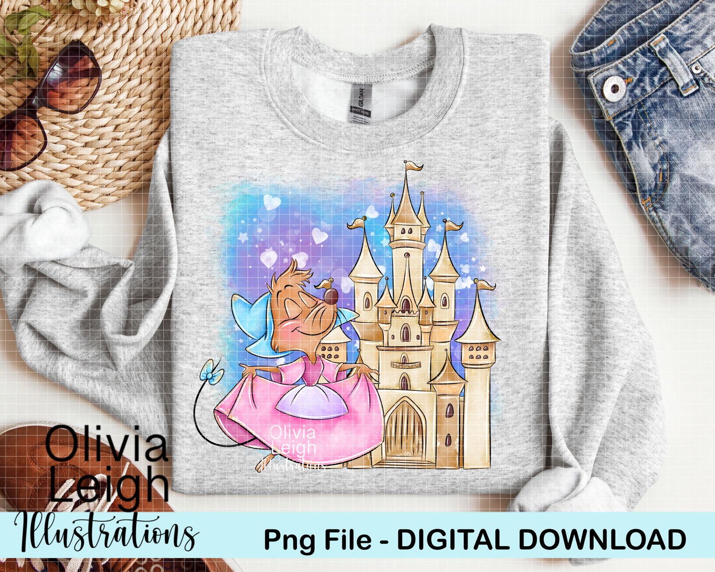 Princess Blue Mice Clipart