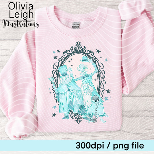 Haunted Mouse Ghosts Halloween Cartoon Shirt Design