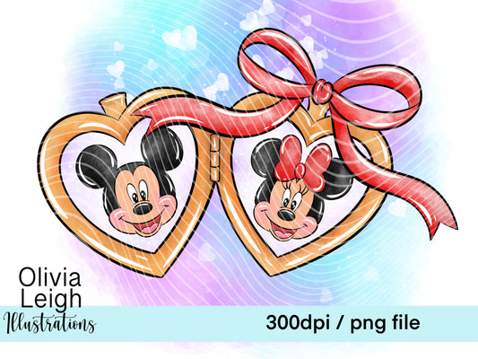 Mouse Locket Valentine’s Day Clipart
