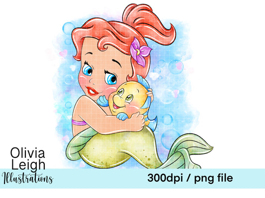 Baby Princess Mermaid Clipart