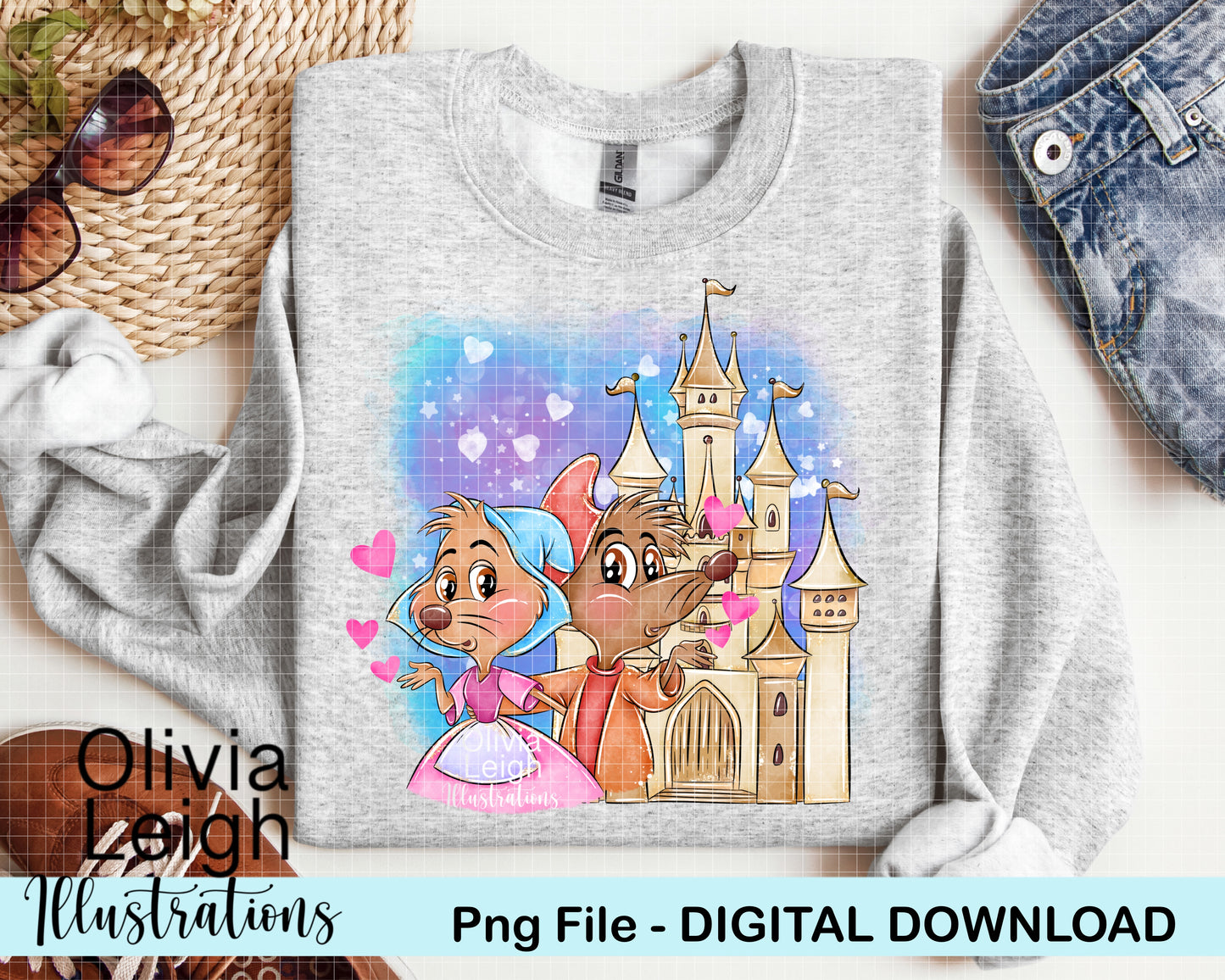 Princess Blue Mice Clipart