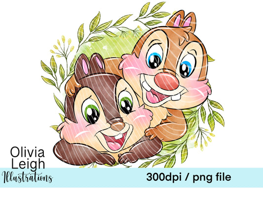 Chipmunk Floral Wreath