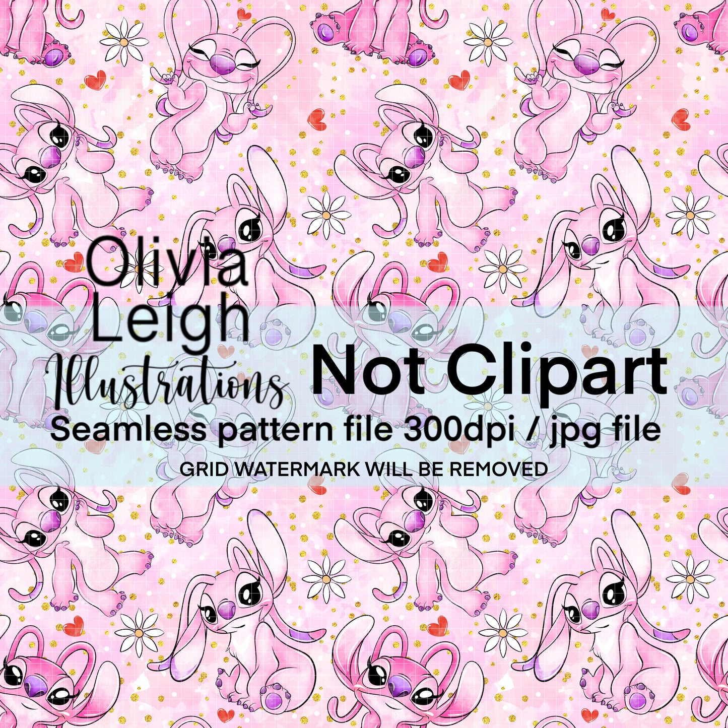 Stitch, Angel Seamless Pattern