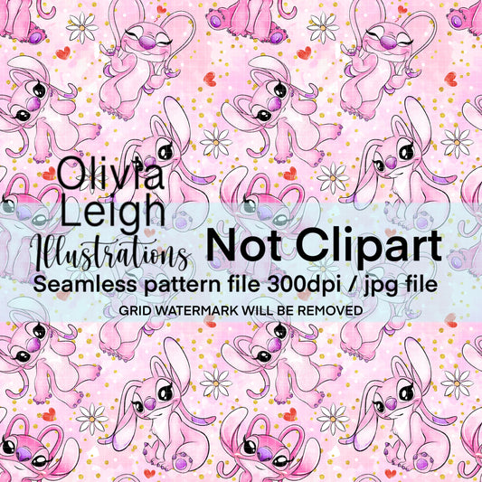 Stitch, Angel Seamless Pattern
