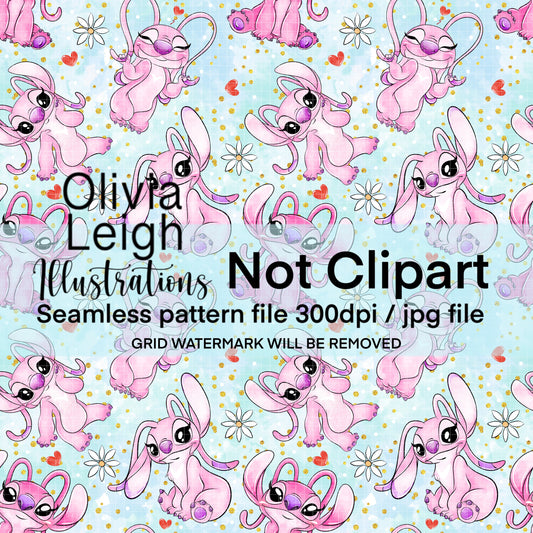 Stitch, Angel Seamless Pattern